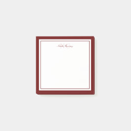 Minimalistisches Skript-Maroon-Zwei-Grenzen-Monogr Post-it Klebezettel