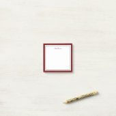 Minimalistisches Skript-Maroon-Zwei-Grenzen-Monogr Post-it Klebezettel (Auf Schreibtisch)