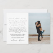 Minimalistisches Skript mit 2-Foto-Collage Hochzei Dankeskarte (Rückseite)