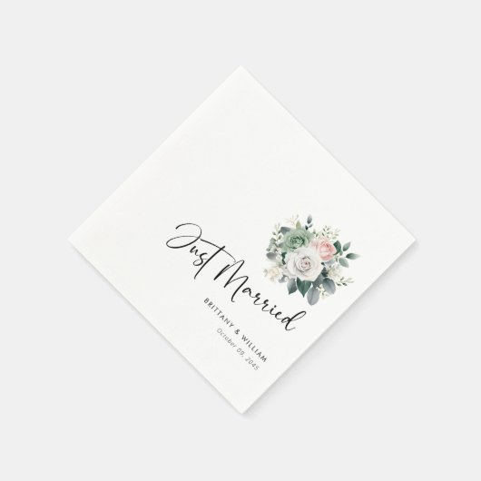 Minimalistisches Skript mit Elegant Eukalyptus Wed Serviette (Ecke)