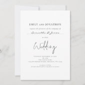 Minimalistisches Skript mit Gast-Namen QR-Code Hoc Einladung (Vorderseite)