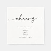 Minimalistisches Skript Modern Black & White Serviette (Vorderseite)