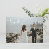 Minimalistisches Skript | Modern Chic Script Calli Dankeskarte (Stehend Vorderseite)