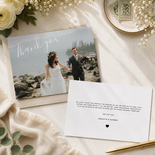 Minimalistisches Skript | Modern Chic Script Calli Dankeskarte