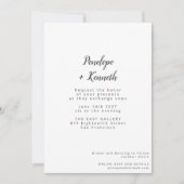 Minimalistisches Skript Moderne Hochzeitsklassik Einladung (Vorderseite)