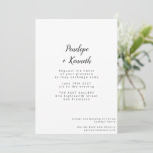 Minimalistisches Skript Moderne Hochzeitsklassik Einladung