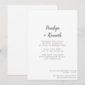 Minimalistisches Skript Moderne Hochzeitsklassik Einladung (Vorne/Hinten)