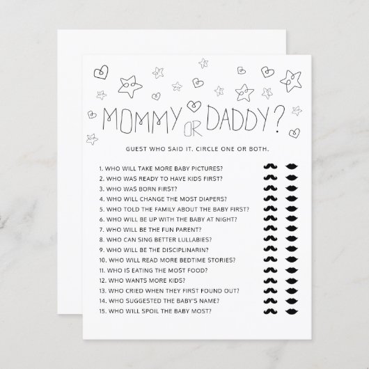 Minimalistisches Skript Moderne Schwarze Mommy ode (Vorne/Hinten)