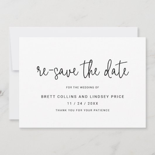 Minimalistisches Skript Modernes Schwarzes Ändern Ankündigung (Vorderseite)