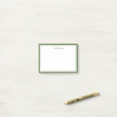 Minimalistisches Skript Moosgrün Zweifacher Rand M Post-it Klebezettel (Auf Schreibtisch)