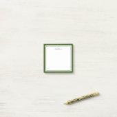 Minimalistisches Skript Moosgrün Zweifacher Rand M Post-it Klebezettel (Auf Schreibtisch)
