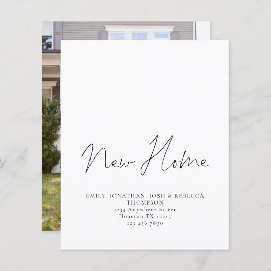 Minimalistisches Skript Neue Zuhause-Adresse (Vorne/Hinten)