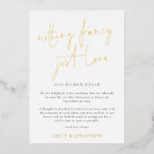 Minimalistisches Skript Nichts Extravaganter Elopt Folieneinladung (Vorderseite)