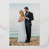 Minimalistisches Skript Nichts Extravaganter Elopt Folieneinladung (Rückseite)