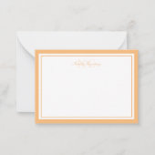 Minimalistisches Skript Orange Two Border Monogram Mitteilungskarte (Vorderseite)