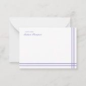 Minimalistisches Skript Periwinkle Doppelgrenze Mitteilungskarte (Vorderseite)