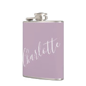 Minimalistisches Skript Personalisiert Name Dusty Flachmann (Links)