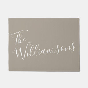 Minimalistisches Skript Personalisiert Name Taupe  Fußmatte