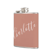 Minimalistisches Skript Personalisiert Name Terrac Flachmann (Links)