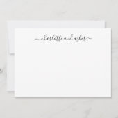 Minimalistisches Skript Personalisierte Paare Mitteilungskarte (Vorderseite)