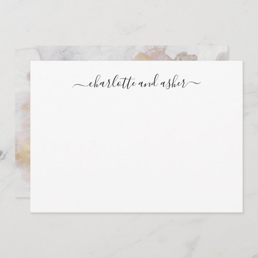 Minimalistisches Skript Personalisierte Paare Mitteilungskarte (Vorne/Hinten)