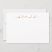 Minimalistisches Skript Personalisierte Paare Mitteilungskarte (Vorderseite)