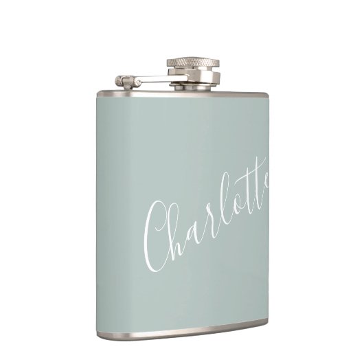 Minimalistisches Skript Personalisierter Name Dust Flachmann (Rechts)