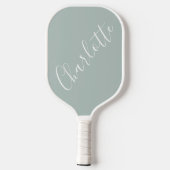 Minimalistisches Skript Personalisierter Name Dust Pickleball Schläger (Rückseite)