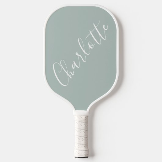 Minimalistisches Skript Personalisierter Name Dust Pickleball Schläger (Vorderseite)
