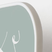 Minimalistisches Skript Personalisierter Name Dust Pickleball Schläger (Linke Seite)