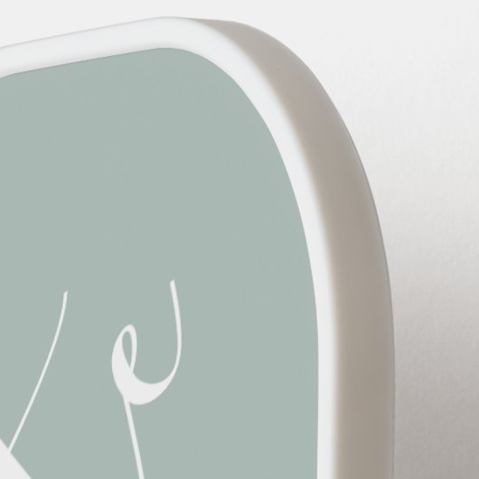 Minimalistisches Skript Personalisierter Name Dust Pickleball Schläger (Linke Seite)