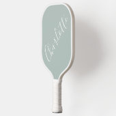 Minimalistisches Skript Personalisierter Name Dust Pickleball Schläger (Links)