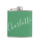 Minimalistisches Skript Personalisierter Name Kell Flachmann (Vorderseite)