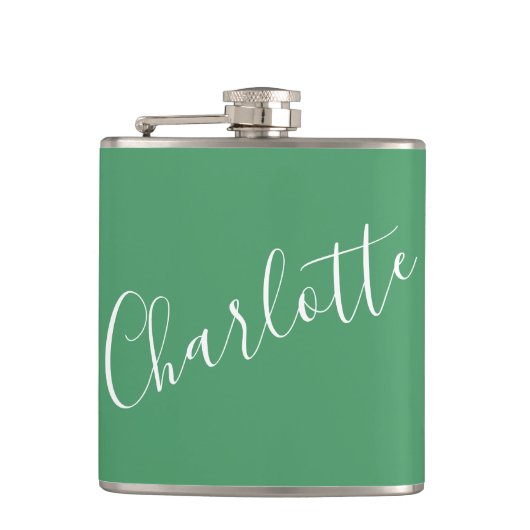 Minimalistisches Skript Personalisierter Name Kell Flachmann (Vorderseite)