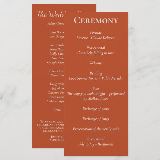 Minimalistisches Skript-Pumpkin-Gewürzprogramm Programm (Vorne/Hinten)