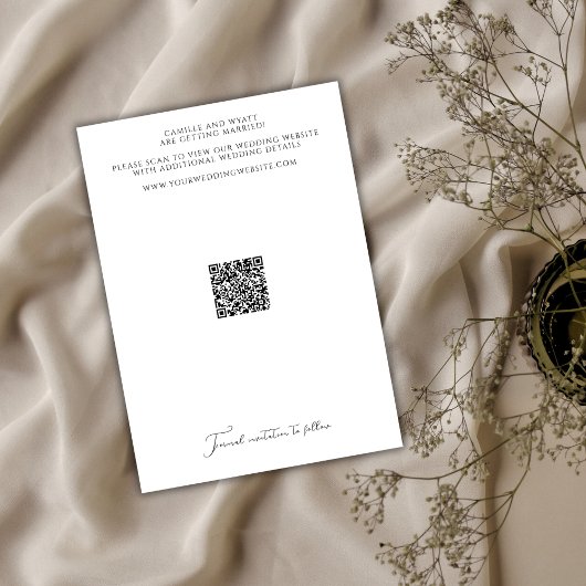 Minimalistisches Skript Religious Cross Rings QR C Einladung