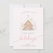 Minimalistisches Skript Rosa Haus Weihnachten Flac (Vorderseite)