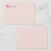 Minimalistisches Skript Rosé Modern Chic Benutzerd Mitteilungskarte (Vorne/Hinten)