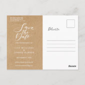 Minimalistisches Skript Rustikale Kraft Save the D Postkarte (Rückseite)