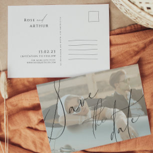 Minimalistisches Skript Save the Date Einladung Po