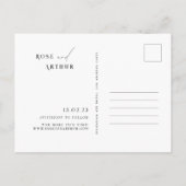 Minimalistisches Skript Save the Date Einladung Po (Rückseite)