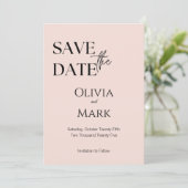 Minimalistisches Skript Save the Date | Elegant Bl (Stehend Vorderseite)