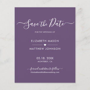 Minimalistisches Skript Save the Date Lila