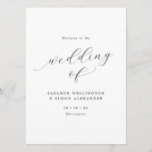 Minimalistisches Skript Schwarz & Weiß-Flach-Hochz Programm (Vorderseite)