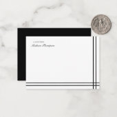 Minimalistisches Skript Schwarz-weiße doppelte Gre Mitteilungskarte (Vorderseite/Rückseite Beispiel)