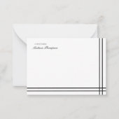 Minimalistisches Skript Schwarz-weiße doppelte Gre Mitteilungskarte (Vorderseite)