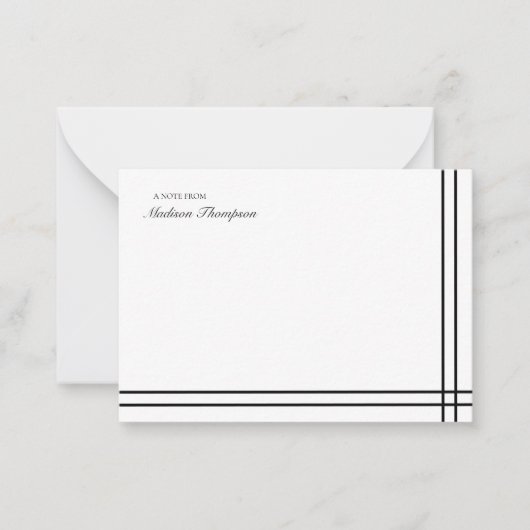 Minimalistisches Skript Schwarz-weiße doppelte Gre Mitteilungskarte (Vorderseite)