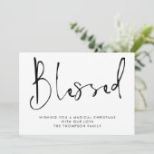 Minimalistisches Skript Schwarz-weiße Weihnachten  (Stehend Vorderseite)