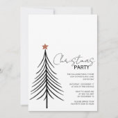 Minimalistisches Skript Schwarz-weißes WeihnachtsP Einladung (Vorderseite)