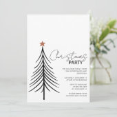 Minimalistisches Skript Schwarz-weißes WeihnachtsP Einladung (Stehend Vorderseite)